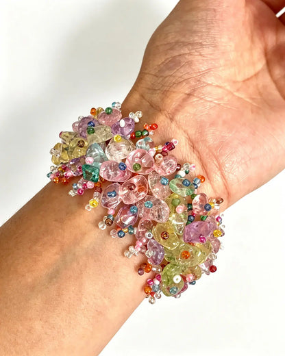 Multicolor Chunky Crystal Vacation Boho Bracelet SP253