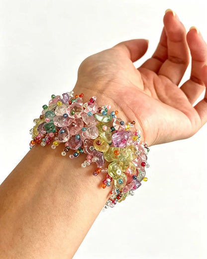 Multicolor Chunky Crystal Vacation Boho Bracelet SP253