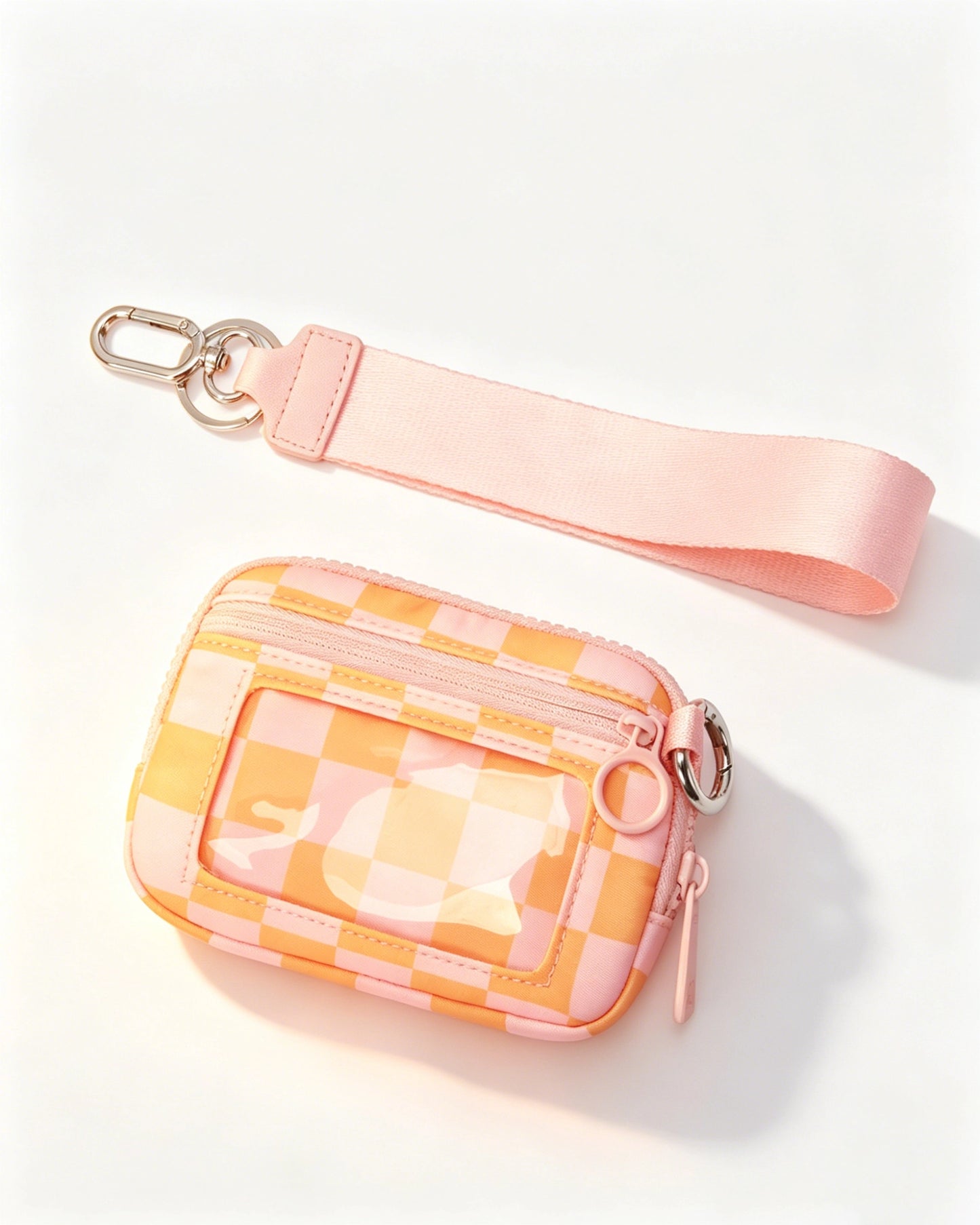 Pink Checkerboard Waterproof Ultralight Pouch Travel ID Wallet SP157