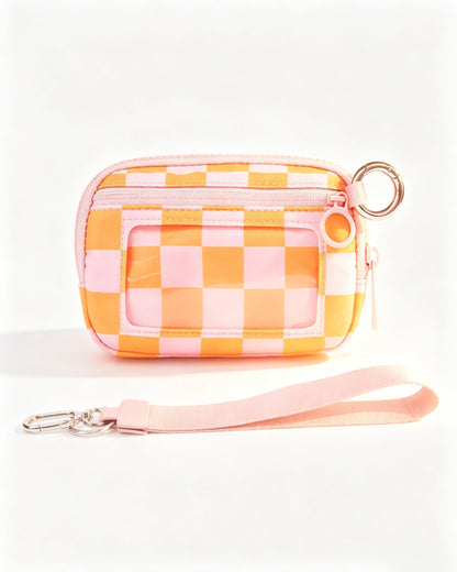 Pink Checkerboard Waterproof Ultralight Pouch Travel ID Wallet SP157