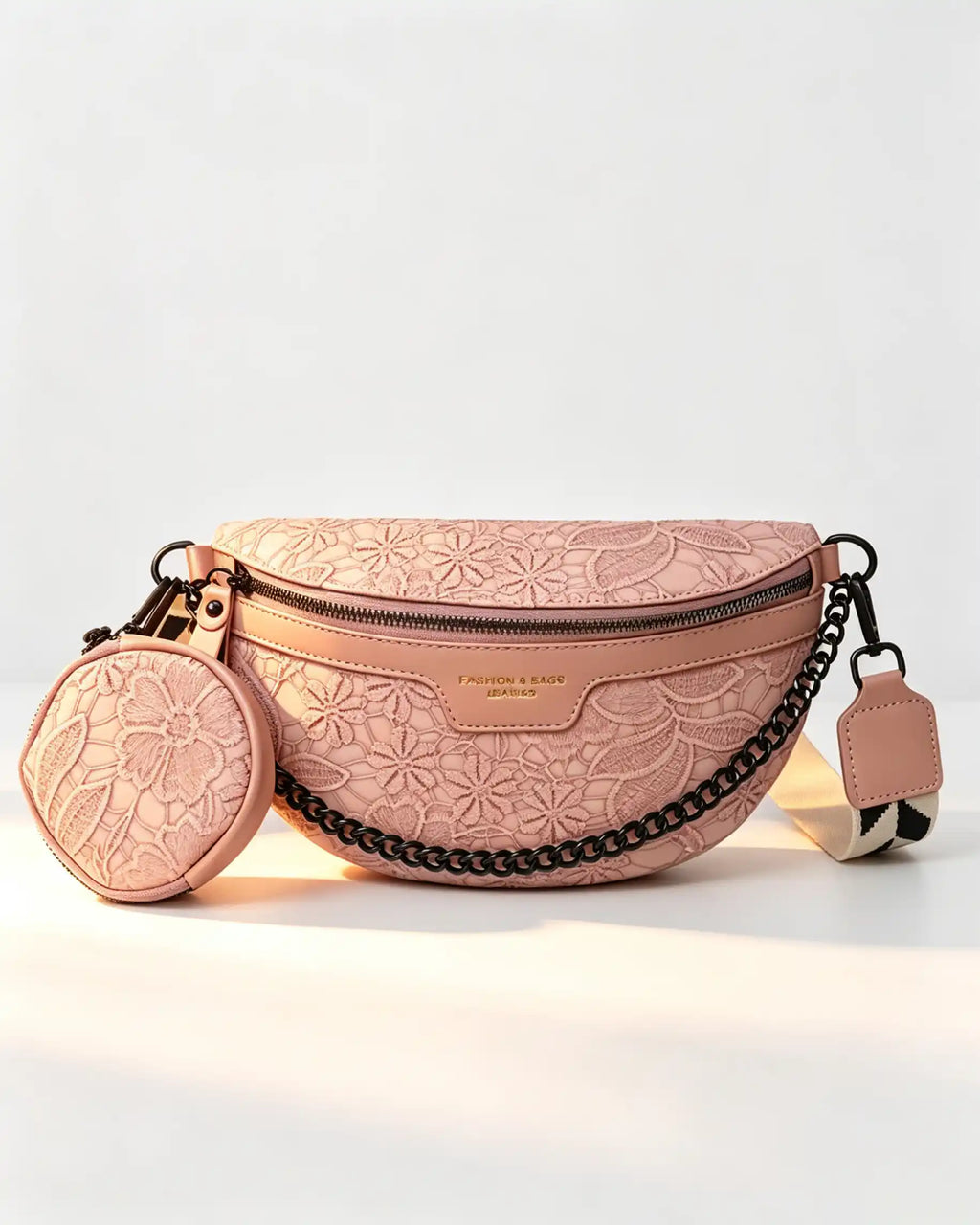 Wholesale Pink Embossed 2Pcs Crossbody Bag SP123