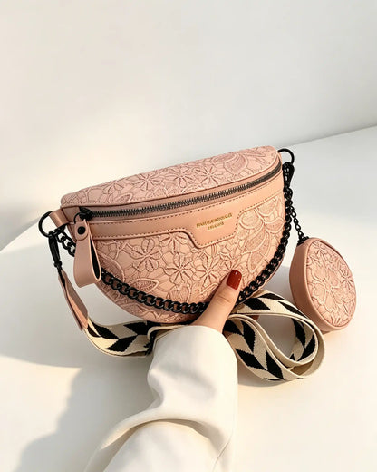 Wholesale Pink Embossed 2Pcs Crossbody Bag SP123