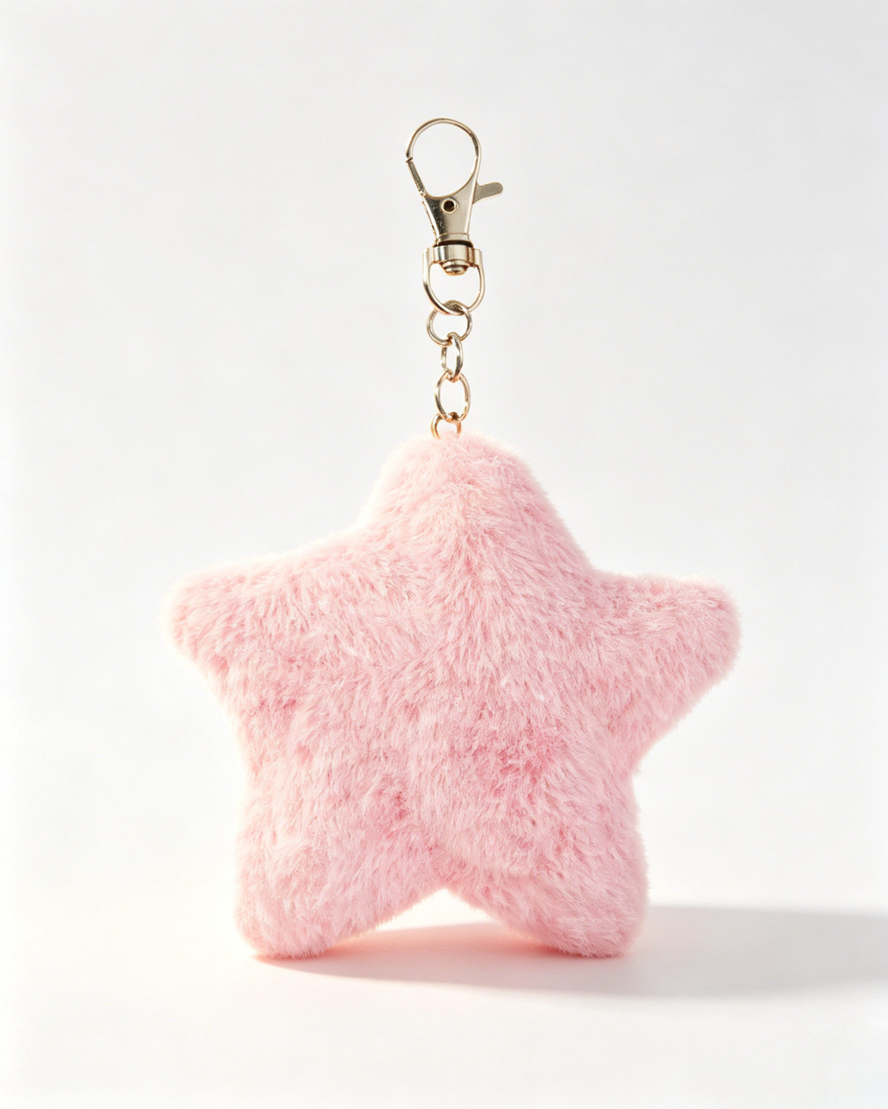 Wholesale Pink Faux Fur Star Keychain Daily Bag Charm Accessory SP181