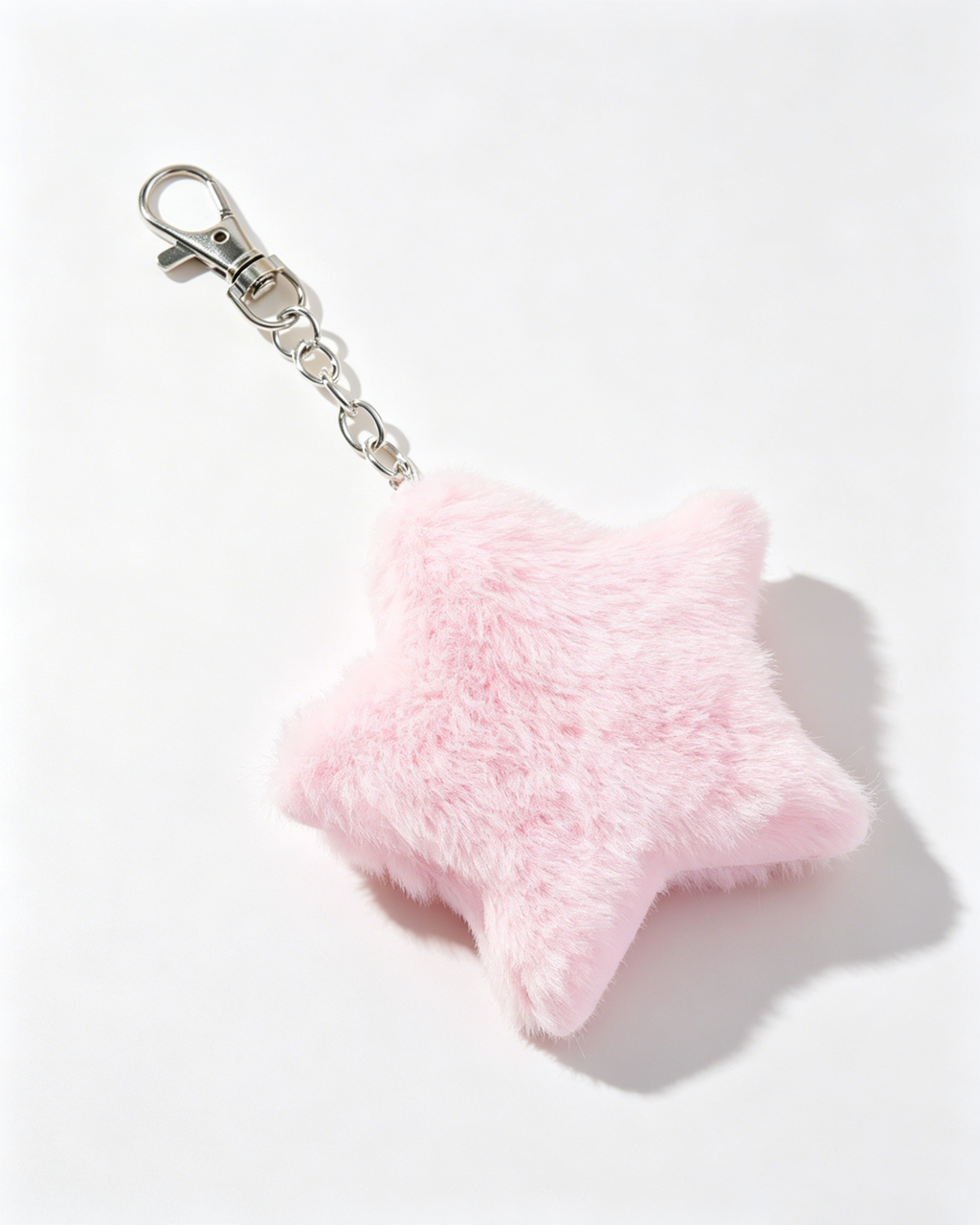 Wholesale Pink Faux Fur Star Keychain Daily Bag Charm Accessory SP181