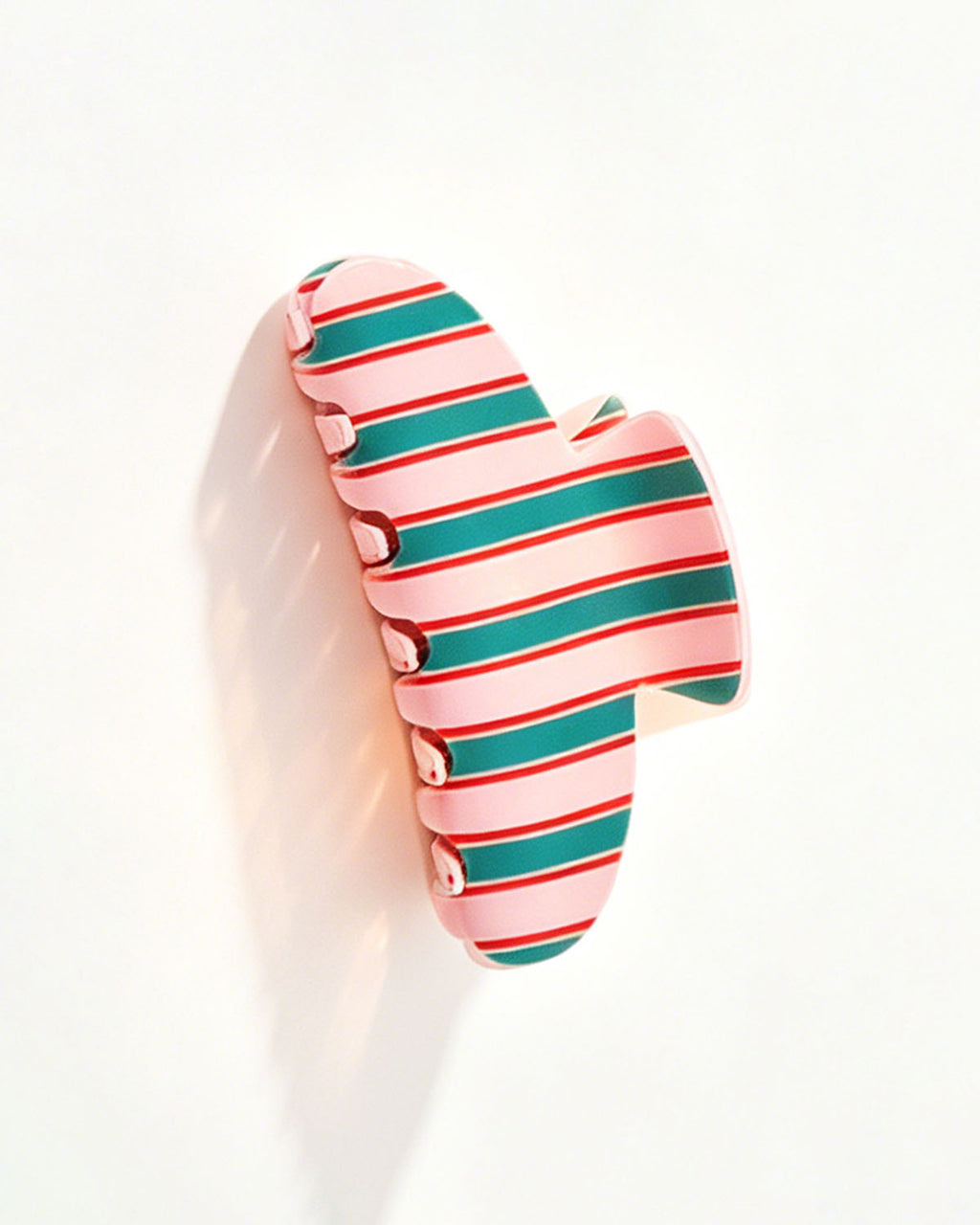 Wholesale Pink Green Striped Hair Clip Holiday Styling SP217