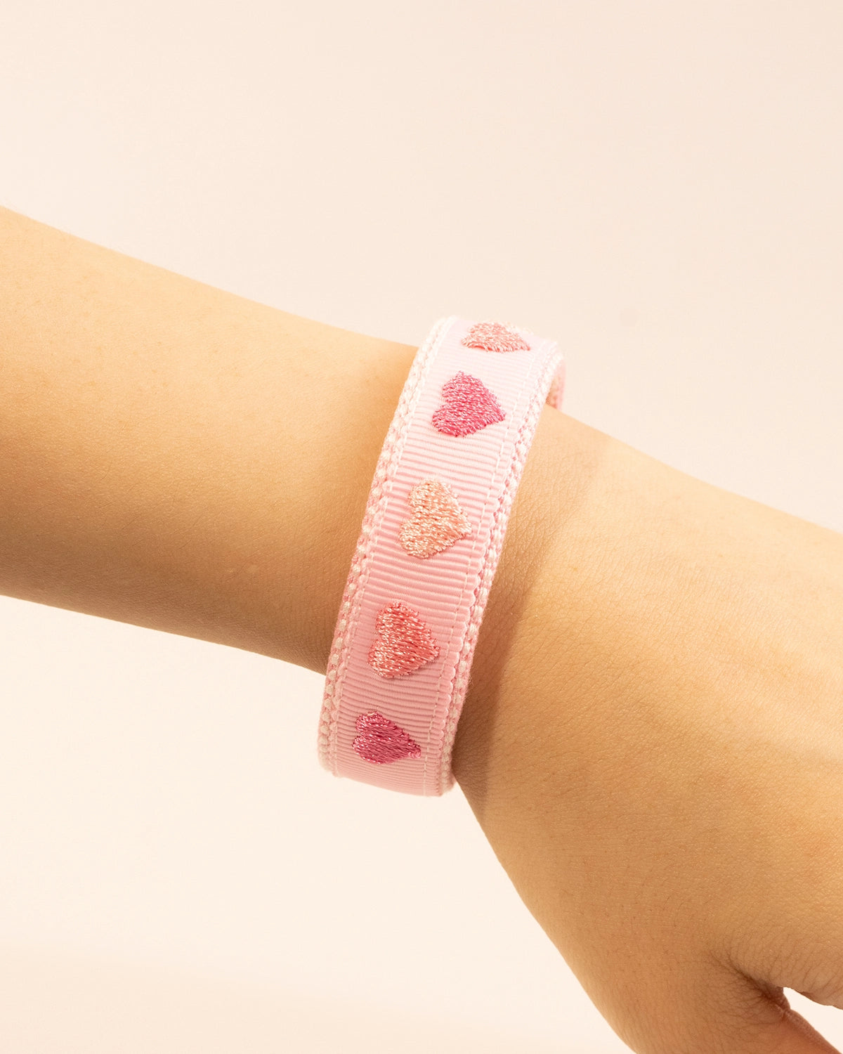 Pink Heart Embroidered Wristlet Daily Accessory SP197