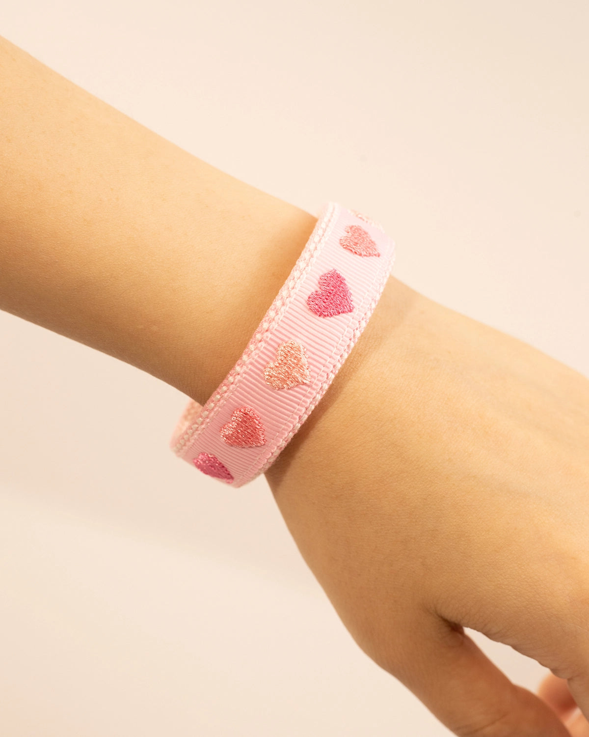 Pink Heart Embroidered Wristlet Daily Accessory SP197