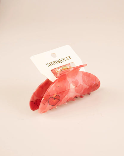 Pink Heart Hair Claw Daily Sweet Accessory SP240
