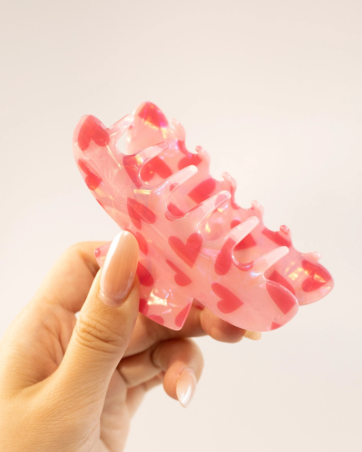 Pink Heart Hair Clip Sweet Daily Accessory SP218