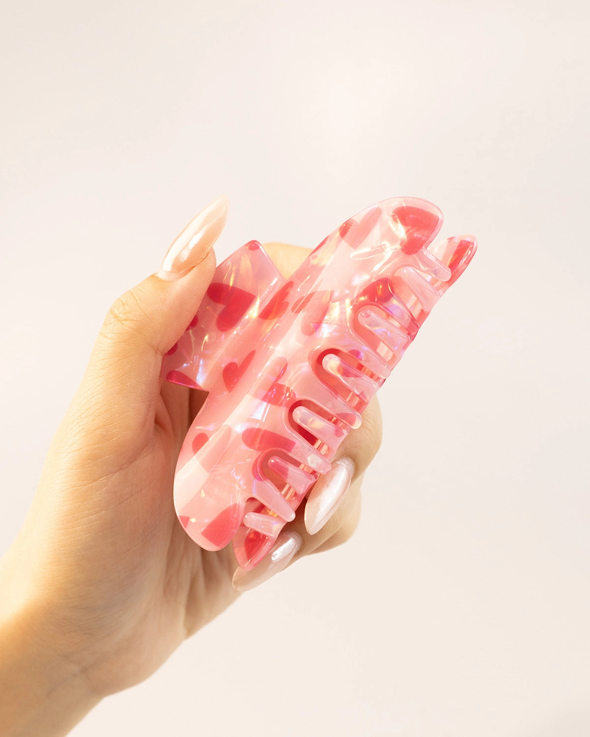 Pink Heart Hair Clip Sweet Daily Accessory SP218