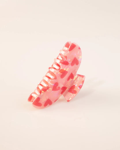 Pink Heart Hair Clip Sweet Daily Accessory SP218