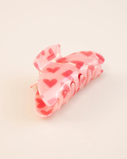Pink Heart Hair Clip Sweet Daily Accessory SP218