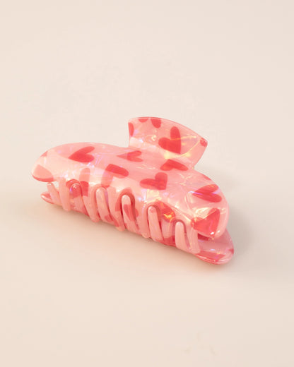 Pink Heart Hair Clip Sweet Daily Accessory SP218