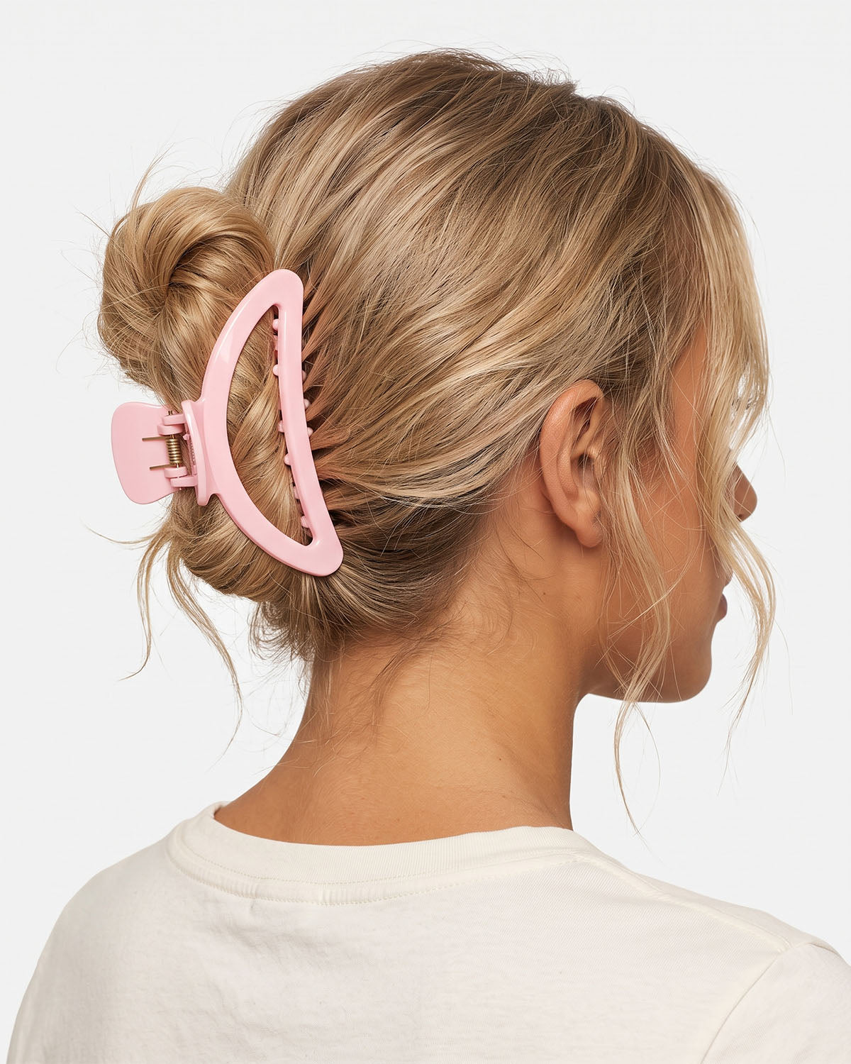 Wholesale Pink Hollow Hair Claw Sweet Daily Accessory SP225