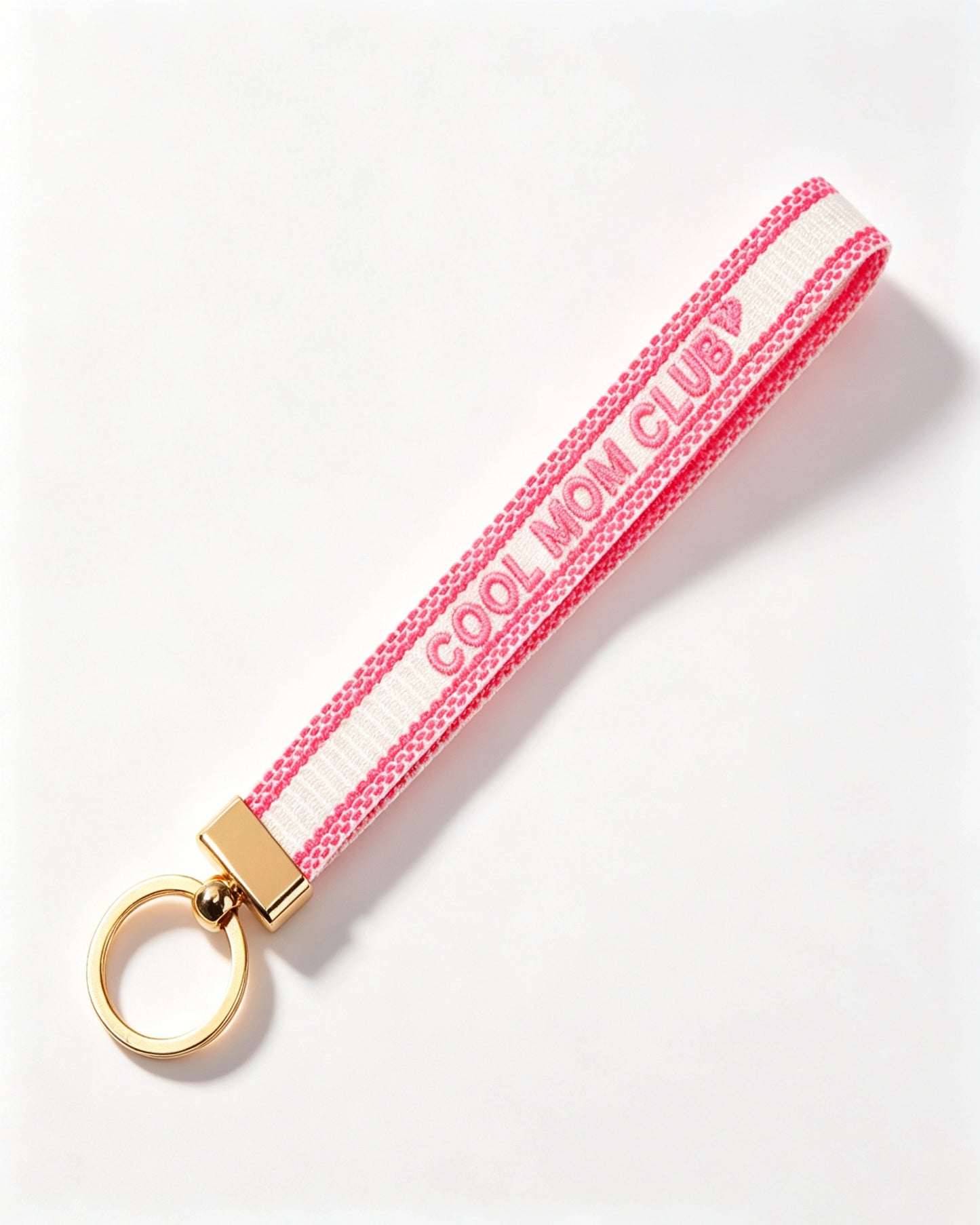 Pink Mom Woven Wristlet Gift Embroidered Keychain Lanyard SP193