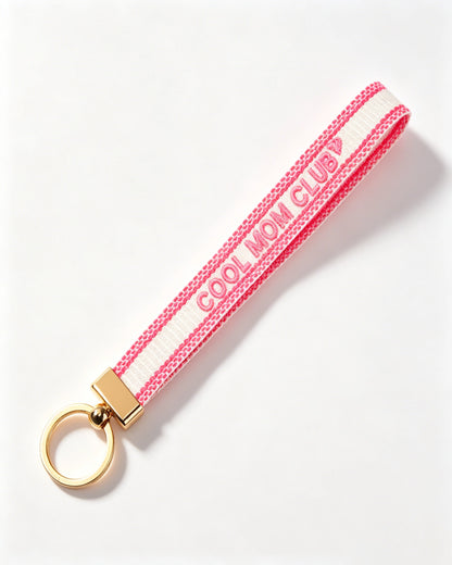 Pink Mom Woven Wristlet Gift Embroidered Keychain Lanyard SP193