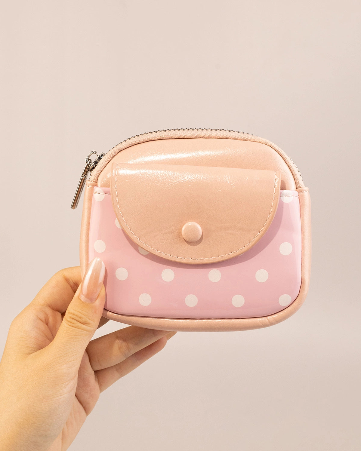 Pink Polka Dot Coin Purse Cute Travel SP248