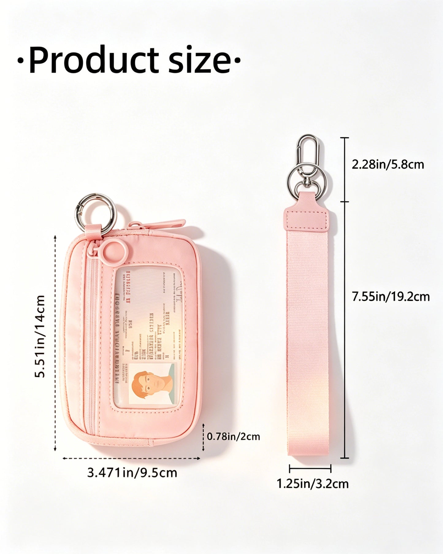 Pink Waterproof Ultralight Window Pouch Travel ID Wallet SP155