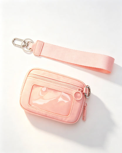 Pink Waterproof Ultralight Window Pouch Travel ID Wallet SP155