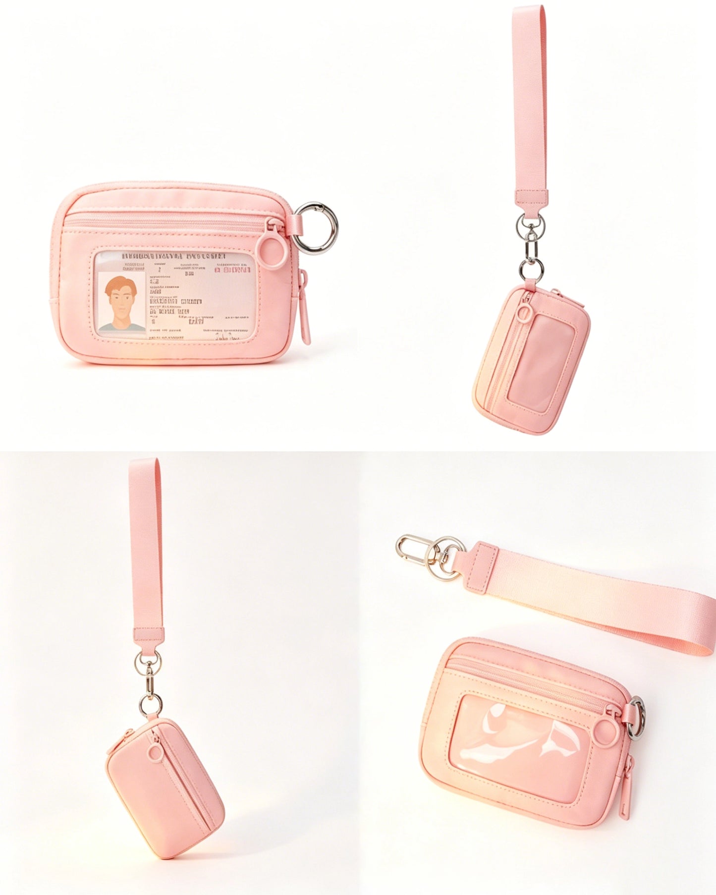 Pink Waterproof Ultralight Window Pouch Travel ID Wallet SP155