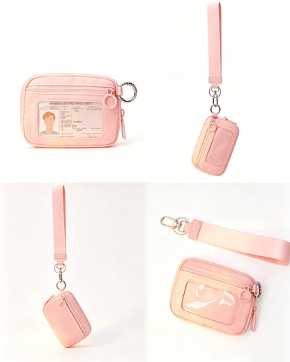 Pink Waterproof Ultralight Window Pouch Travel ID Wallet SP155