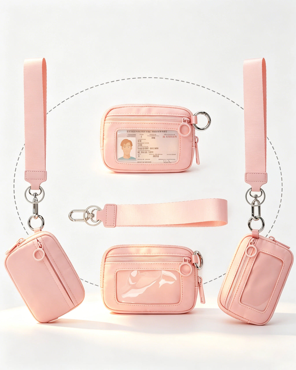 Wholesale Pink Waterproof Ultralight Window Pouch Travel ID Wallet SP155