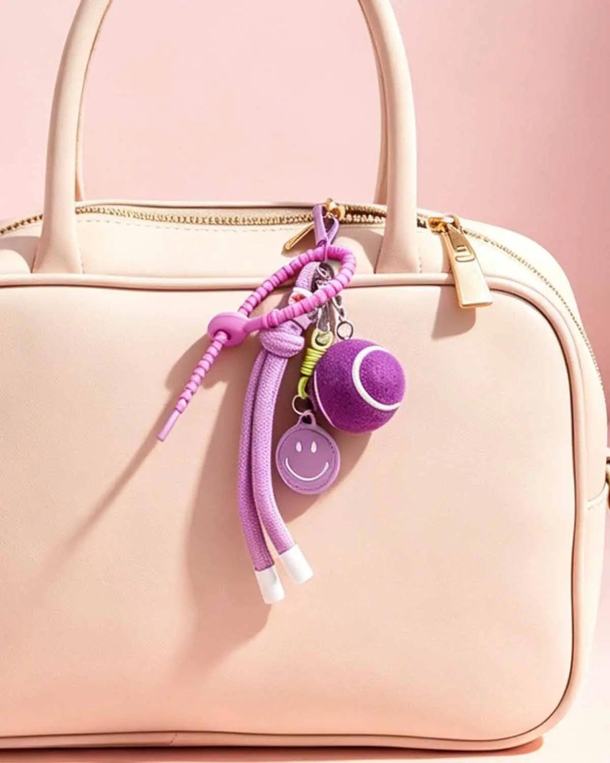 Purple Tennis Smiley Keychain Sports Daily BagCharm SP168