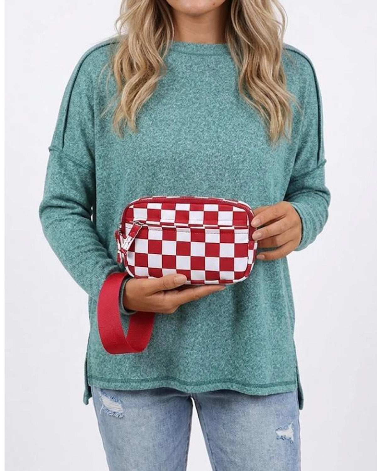 Red Checkerboard Waterproof Ultralight Pouch Daily Mini Bag SP158