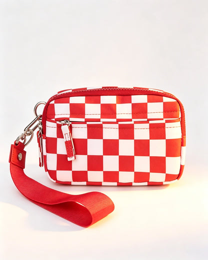 Red Checkerboard Waterproof Ultralight Pouch Daily Mini Bag SP158