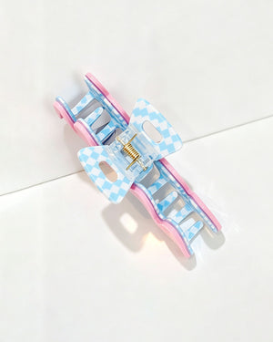 Wholesale Red Checkered Wavy Hair Claw Daily Accessory SP227