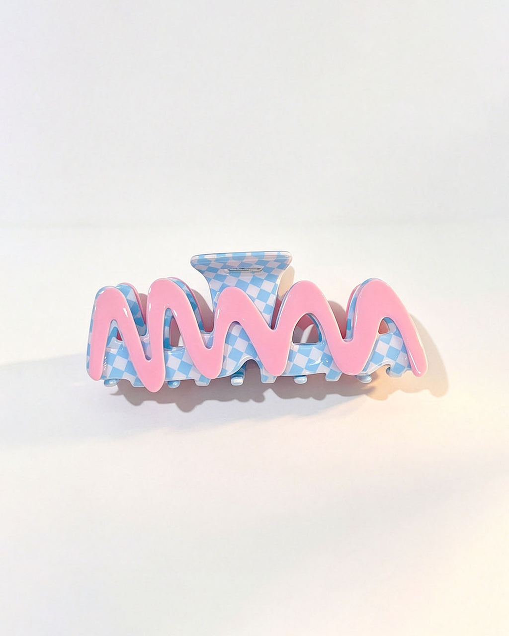 Wholesale Red Checkered Wavy Hair Claw Daily Accessory SP227