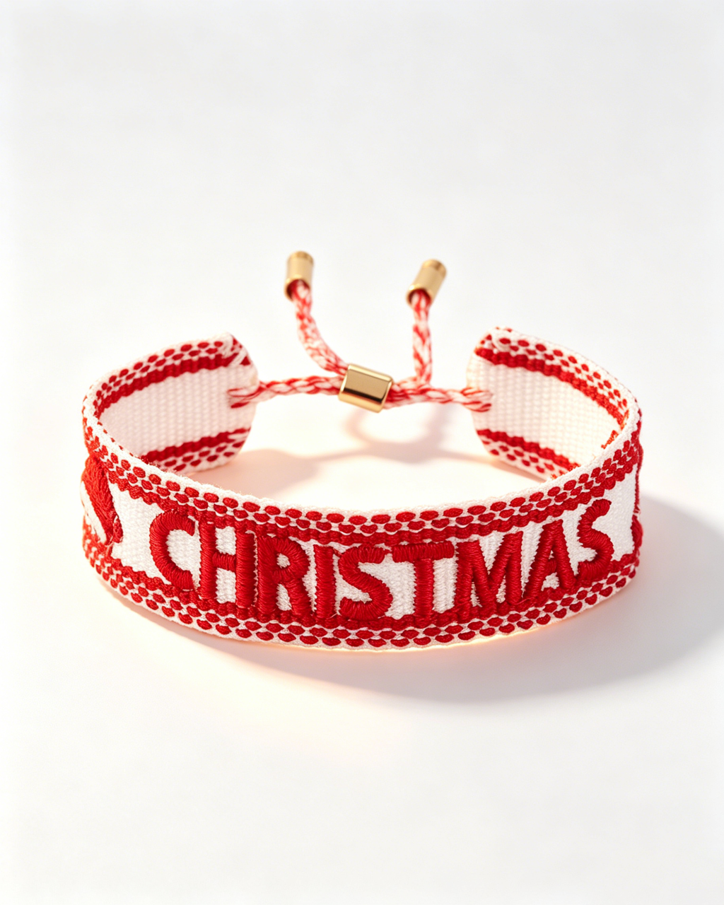 Wholesale Red Christmas Woven Embroidery Bracelet Holiday Festive Gift SP207