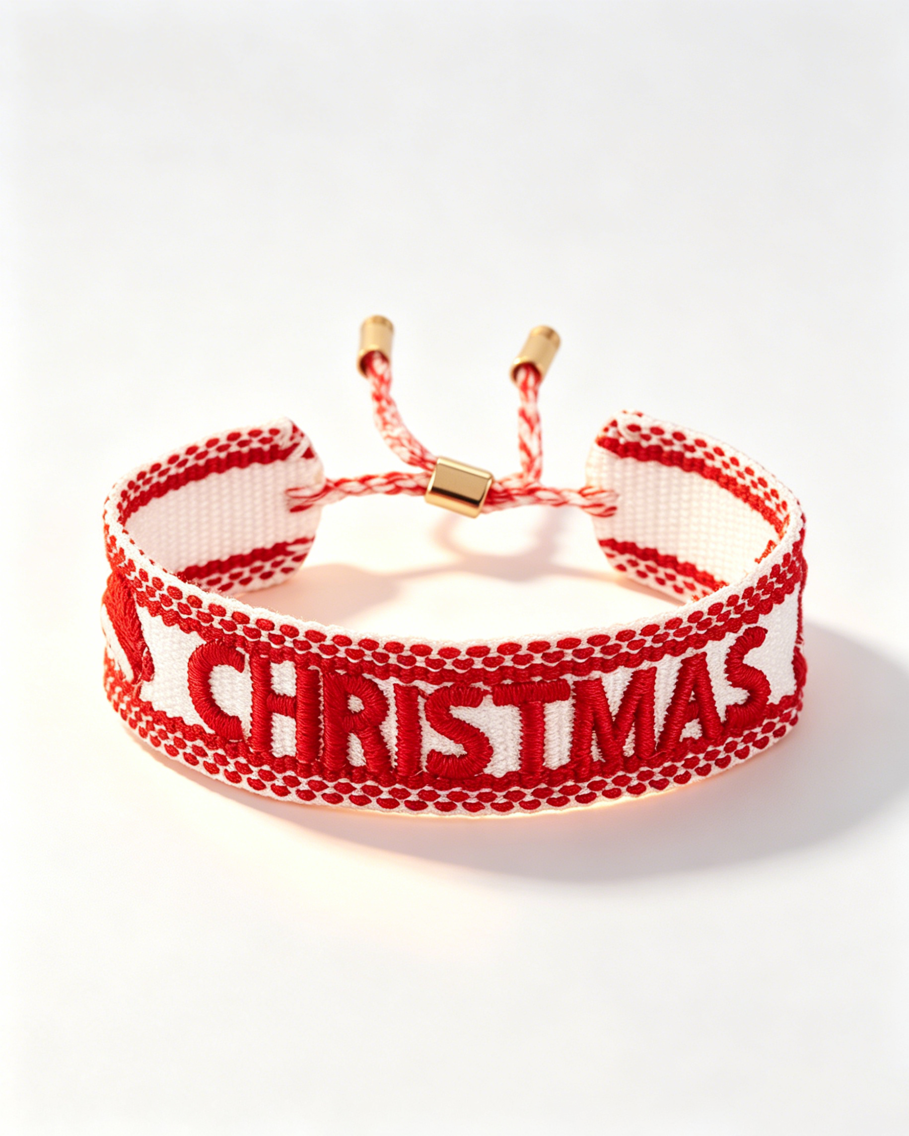 Wholesale Red Christmas Woven Embroidery Bracelet Holiday Festive Gift SP207