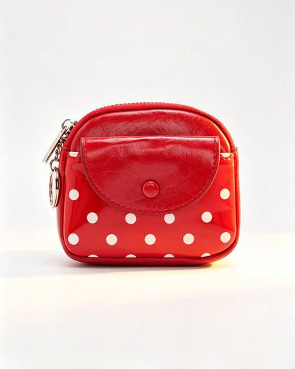 Red Polka Dot Coin Purse Cute Travel SP238
