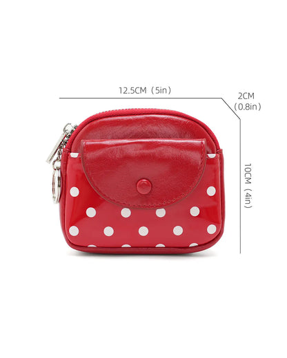 Red Polka Dot Coin Purse Cute Travel SP238