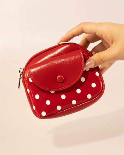 Red Polka Dot Coin Purse Cute Travel SP238