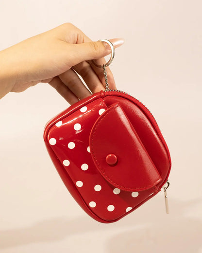 Red Polka Dot Coin Purse Cute Travel SP238