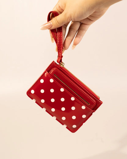 Red Polka Dot Wallet Travel Zip Pouch SP235