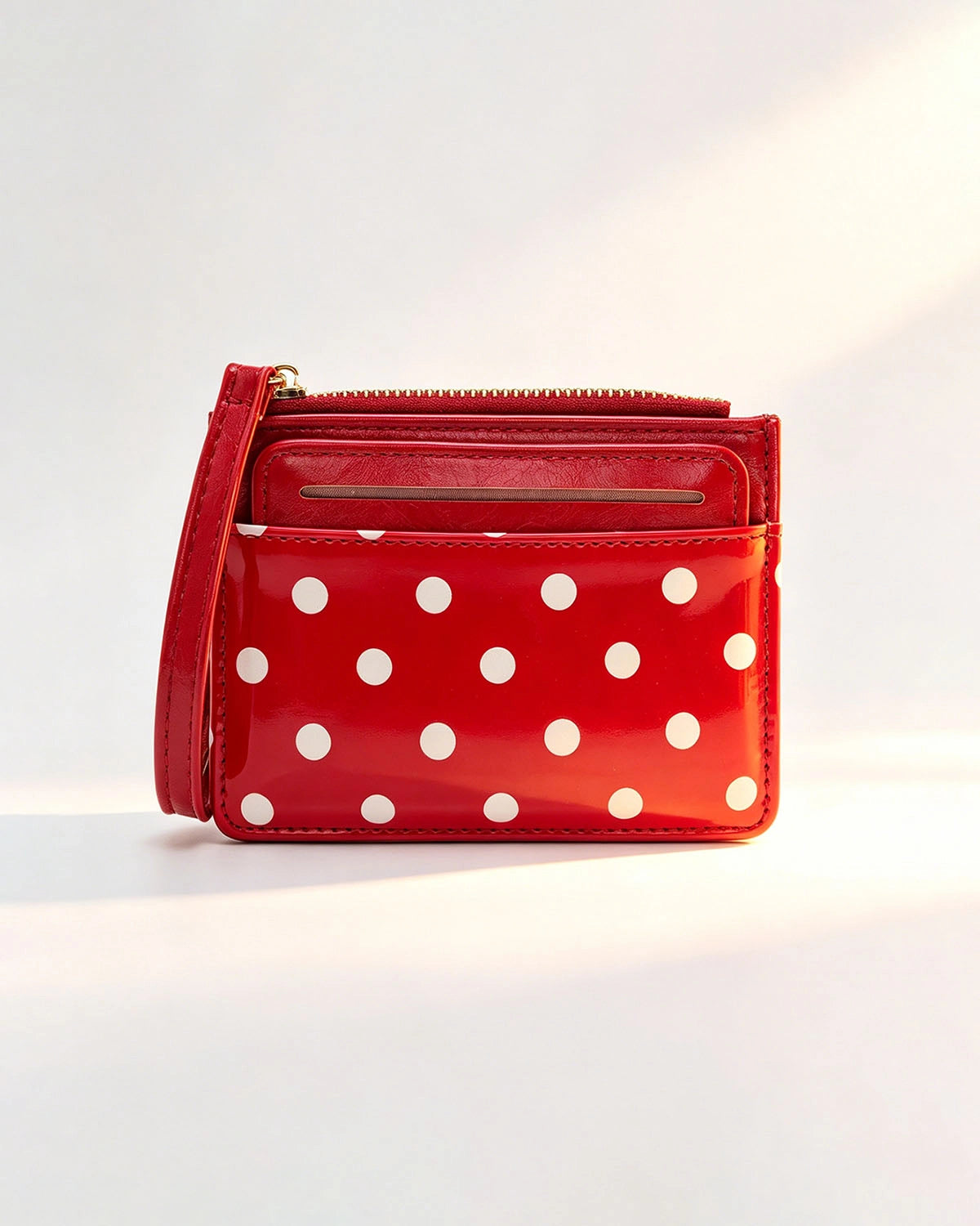 Red Polka Dot Wallet Travel Zip Pouch SP235