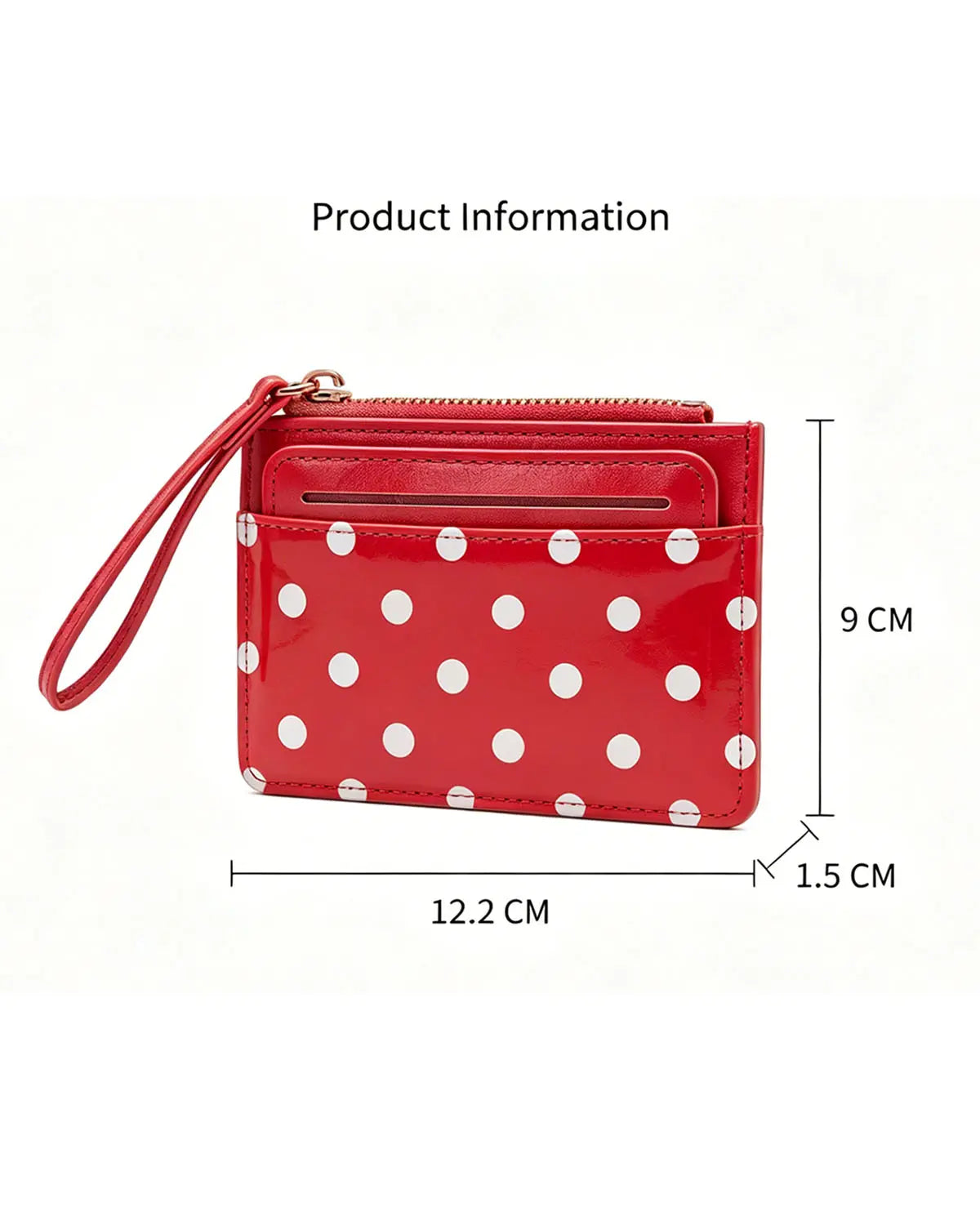 Red Polka Dot Wallet Travel Zip Pouch SP235