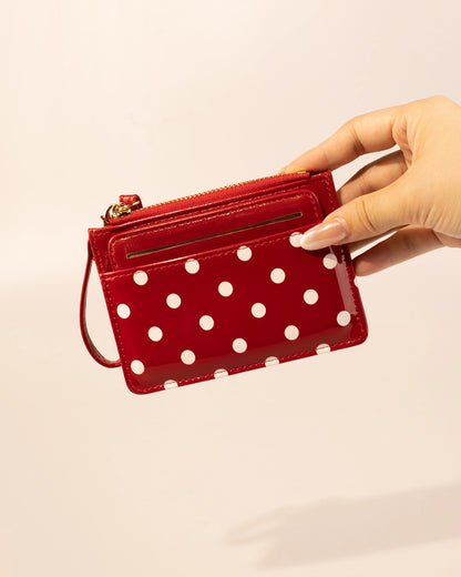 Red Polka Dot Wallet Travel Zip Pouch SP235