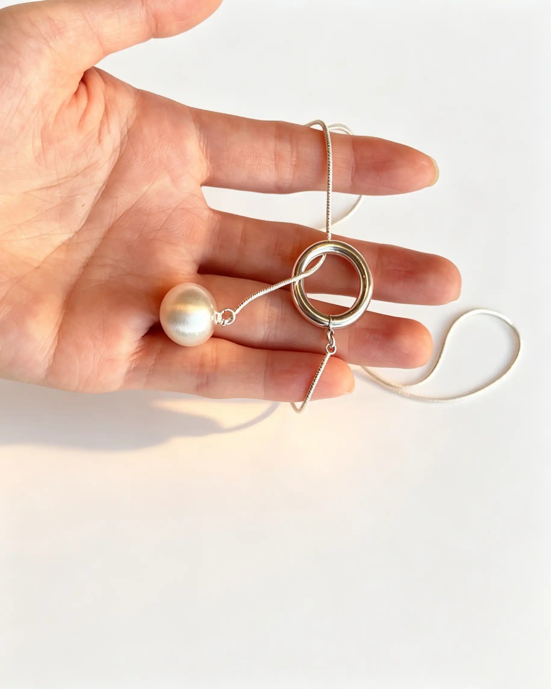 Wholesale Silver Copper Ball Lariat Necklace Daily Minimalist Jewelry SP095