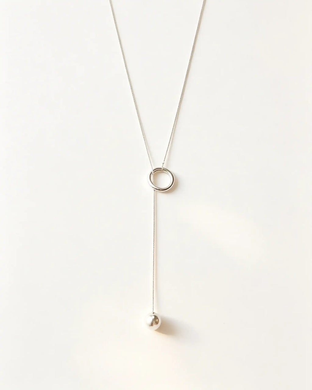 Wholesale Silver Copper Ball Lariat Necklace Daily Minimalist Jewelry SP095