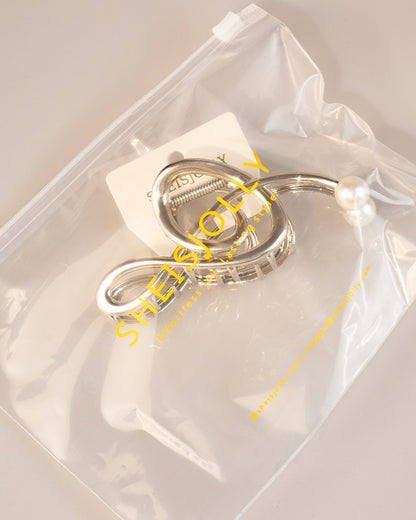 Wholesale Silver Pearl Metal Hair Clip Daily Minimalist Gift SP080