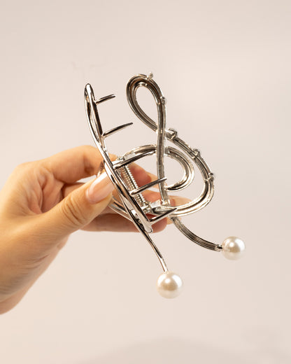 Wholesale Silver Pearl Metal Hair Clip Daily Minimalist Gift SP080