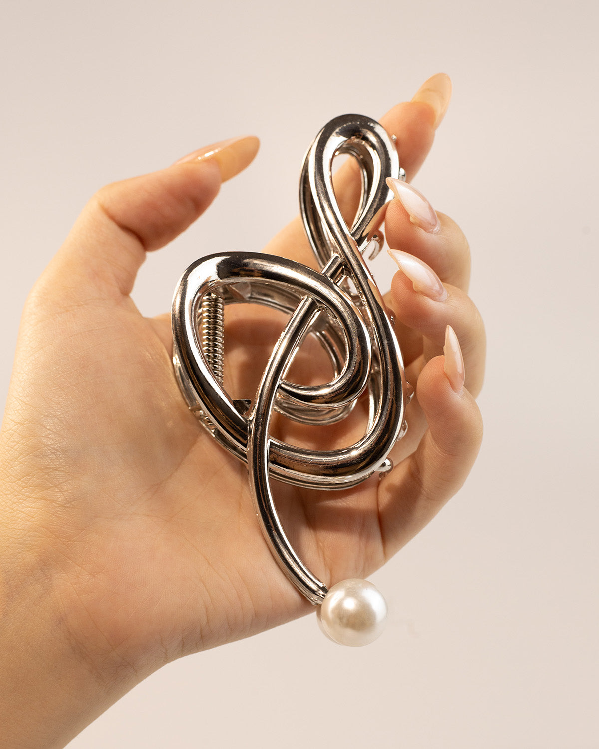 Wholesale Silver Pearl Metal Hair Clip Daily Minimalist Gift SP080