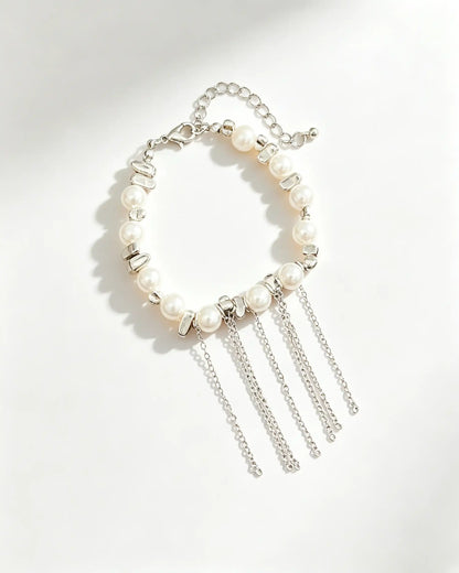 Wholesale Silver Pearl Tassel Bracelet SP111