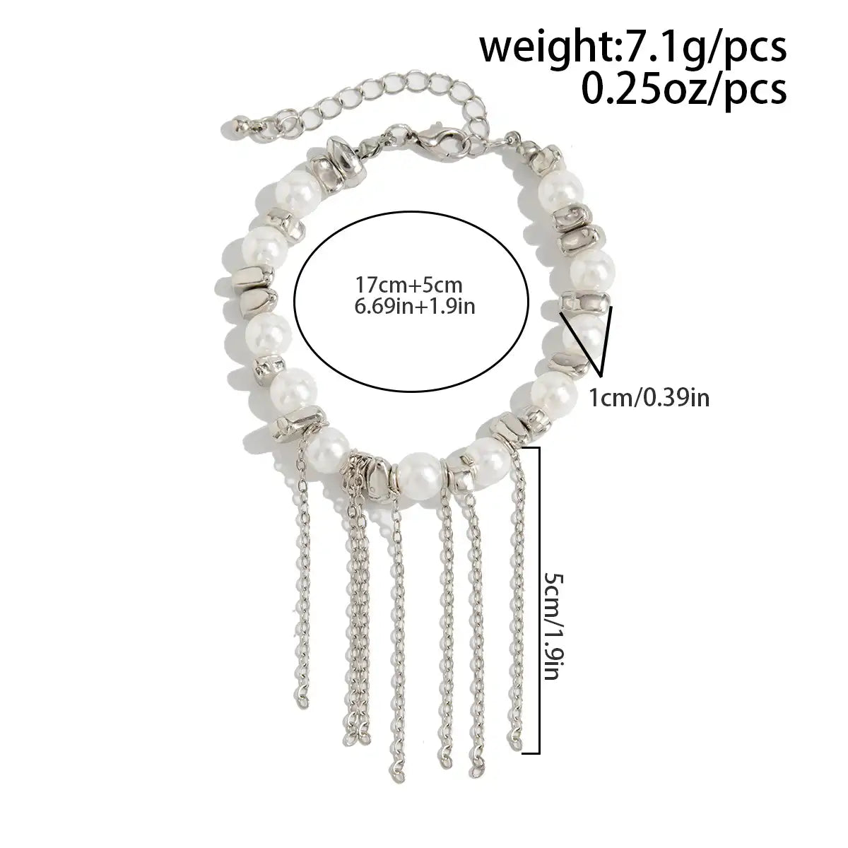 Wholesale Silver Pearl Tassel Bracelet SP111