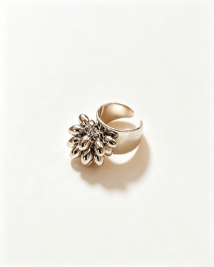 Wholesale Silver Statement Floral Ring Vacation Bold Y2K Jewelry SP093