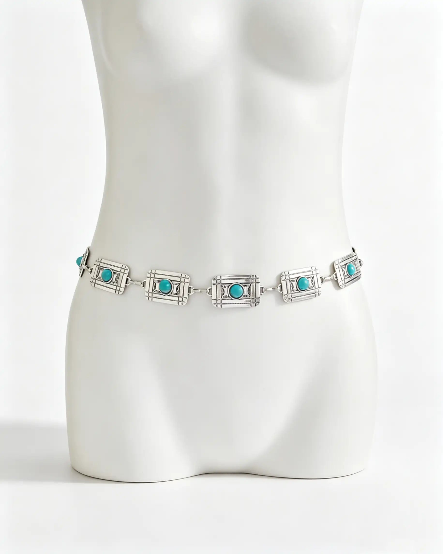 Wholesale Silver Turquoise Western Waist Chain Festival Boho Jewelry SP108